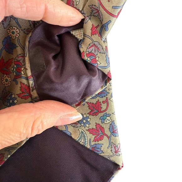 Oleg Cassini Silk Tie 56in Tan Floral Paisley Retro Style - Picture 6 of 7